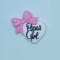 Papa's Girl - white with pink Bow